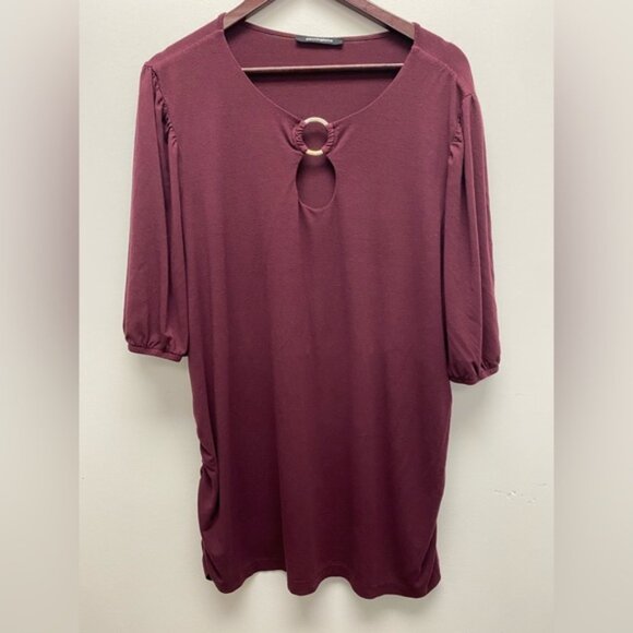 Penningtons Maroon Tunic with Ring Accent Size 2x - Picture 1 of 6